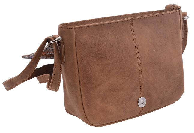 Dámská kožená crossbody kabelka béžová 450112