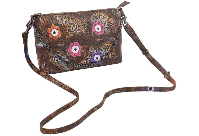 Dámská kožená crossbody kabelka béžová 450113