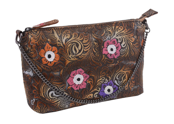 Dámská kožená crossbody kabelka béžová 450113