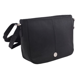 Dámská kožená crossbody kabelka černá 250112