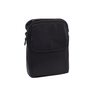 Dámská kožená crossbody kabelka černá 250118