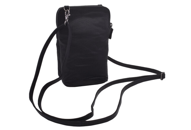 Dámská kožená crossbody kabelka černá 2511538