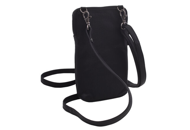 Dámská kožená crossbody kabelka černá 2511539