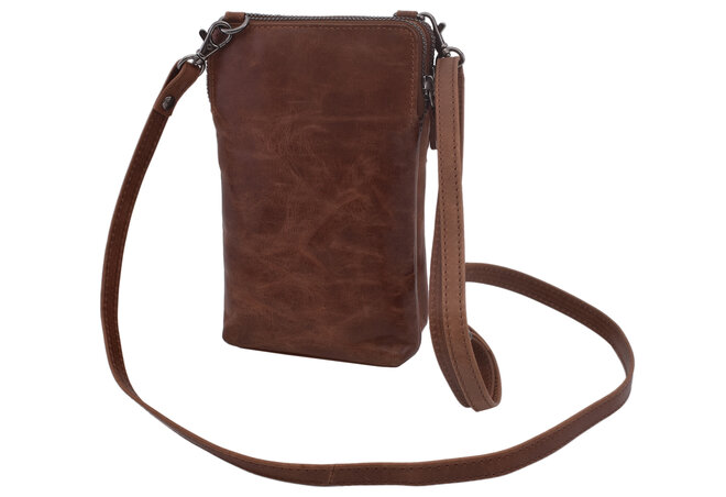 Dámská kožená crossbody kabelka tan 2111510