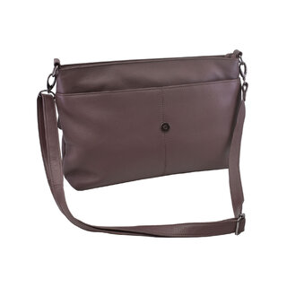 Dámská kožená crossbody kabelka taupe 250121