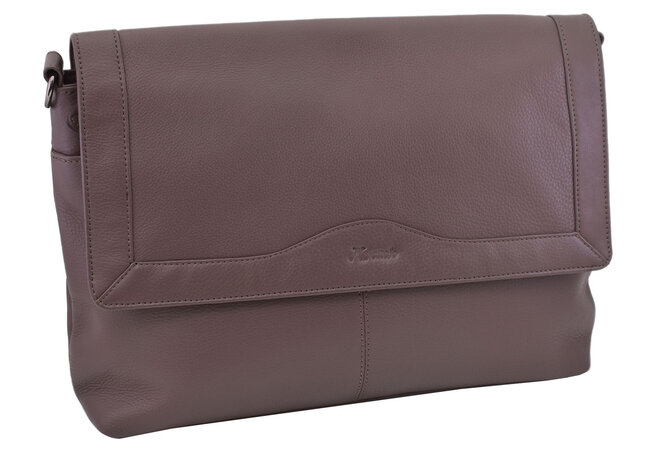 Dámská kožená crossbody kabelka taupe 250121