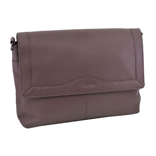 Dámská kožená crossbody kabelka taupe 250121