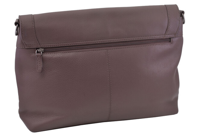 Dámská kožená crossbody kabelka taupe 250121