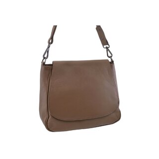 Dámská kožená crossbody kabelka taupe 250705