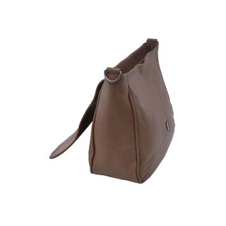 Dámská kožená crossbody kabelka taupe 250705