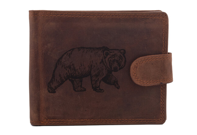Pánská peněženka MERCUCIO světlehnědá vzor 20 medvěd 2911906
