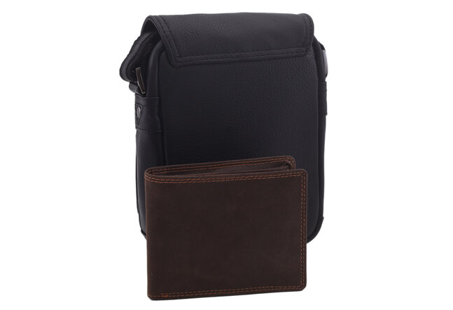 Pánské kožené crossbody černá nappa 250591