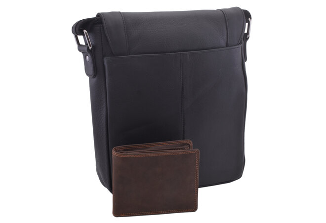 Pánské kožené crossbody černá nappa 250836