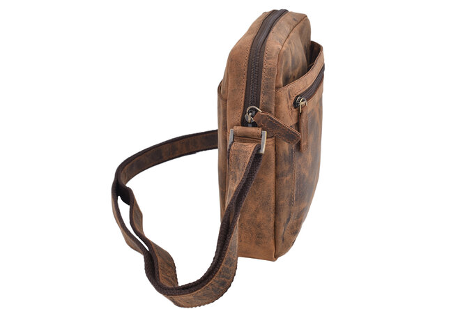 Pánské kožené crossbody tmavěhnědý hunter 250587