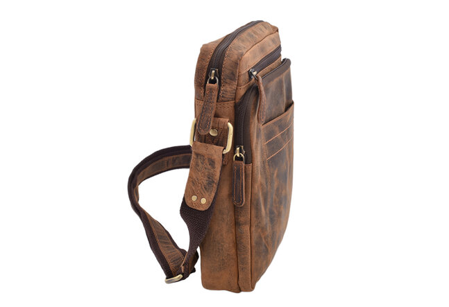 Pánské kožené crossbody tmavěhnědý hunter 250839