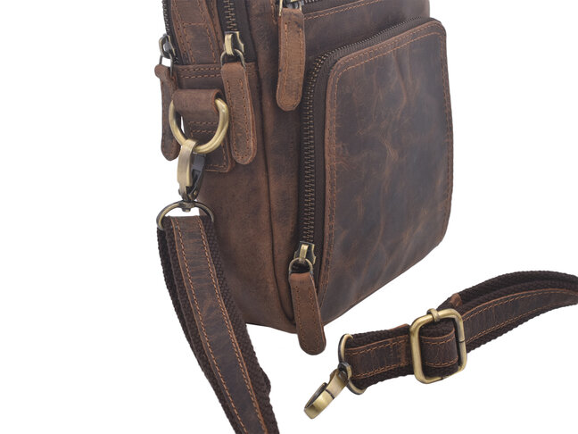 Pánské kožené crossbody tmavěhnědý hunter 250904