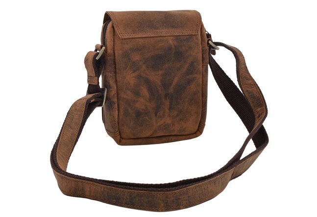 Pánské kožené crossbody tmavěhnědý hunter embos divočák 250591