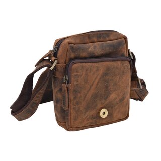 Pánské kožené crossbody tmavěhnědý hunter embos motorka 250591