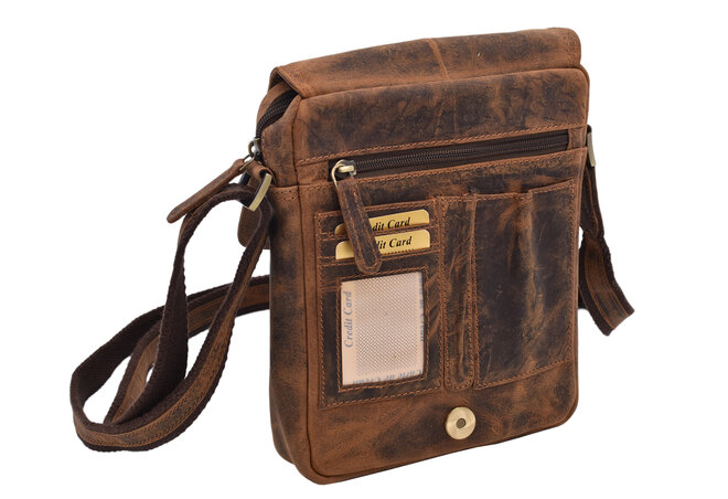 Pánské kožené crossbody tmavěhnědý hunter V 250589