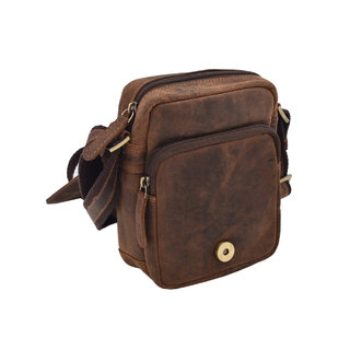 Pánské kožené crossbody tmavěhnědý hunter V 250591