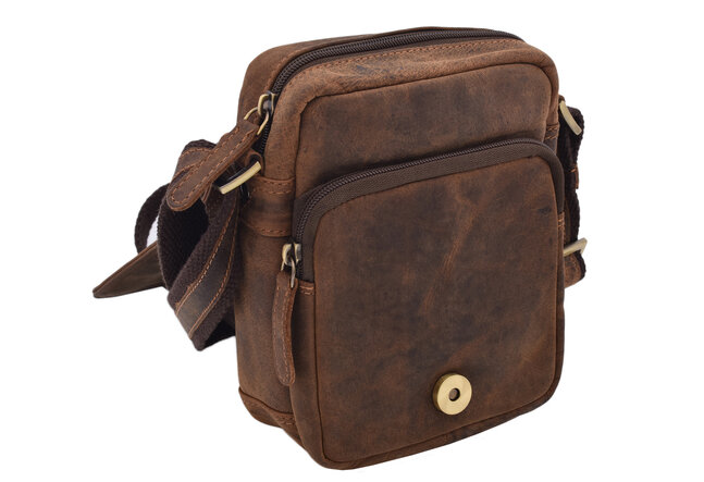 Pánské kožené crossbody tmavěhnědý hunter V 250591