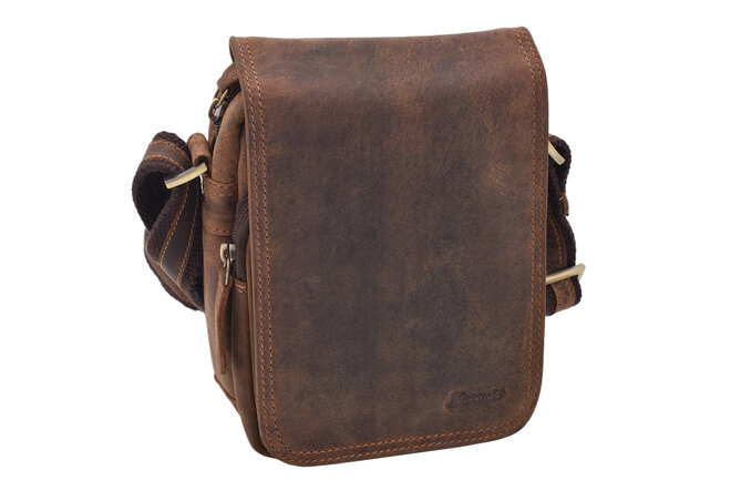 Pánské kožené crossbody tmavěhnědý hunter V 250591